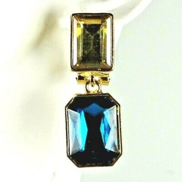 JARDIN Gold Plated Multi-Color Glass Dangle Earrings - Picture 3 of 7